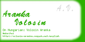 aranka volosin business card